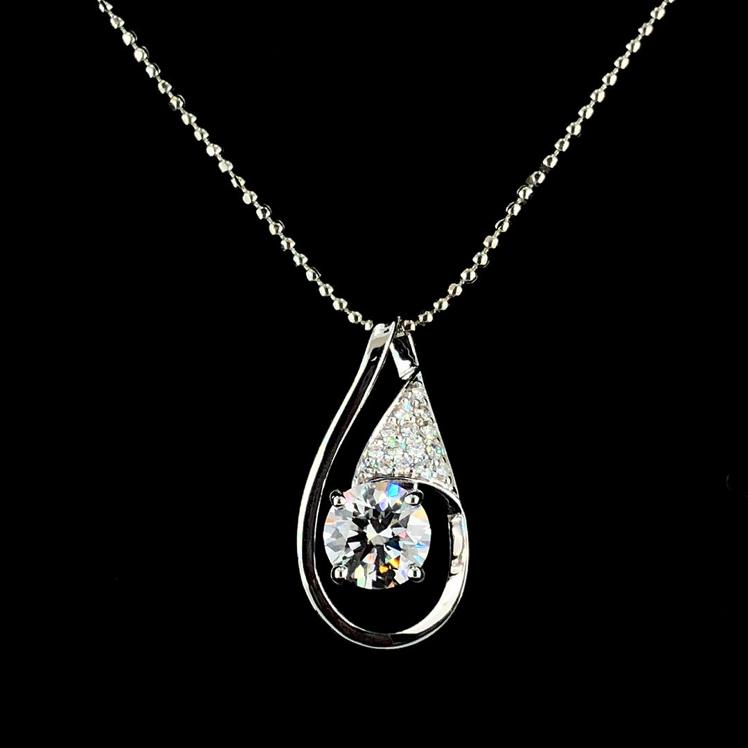 Solitaire Diamond Necklace Pendant | SK Diam