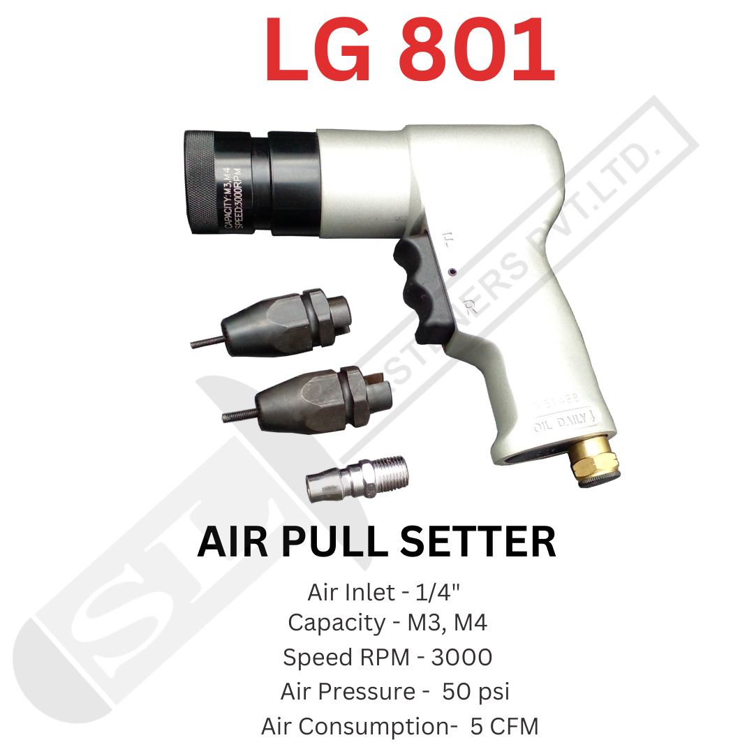 Lg-801 Pneumatic Insert Nut Tool (Spin Technology) - Air Consumption: 70 L/min