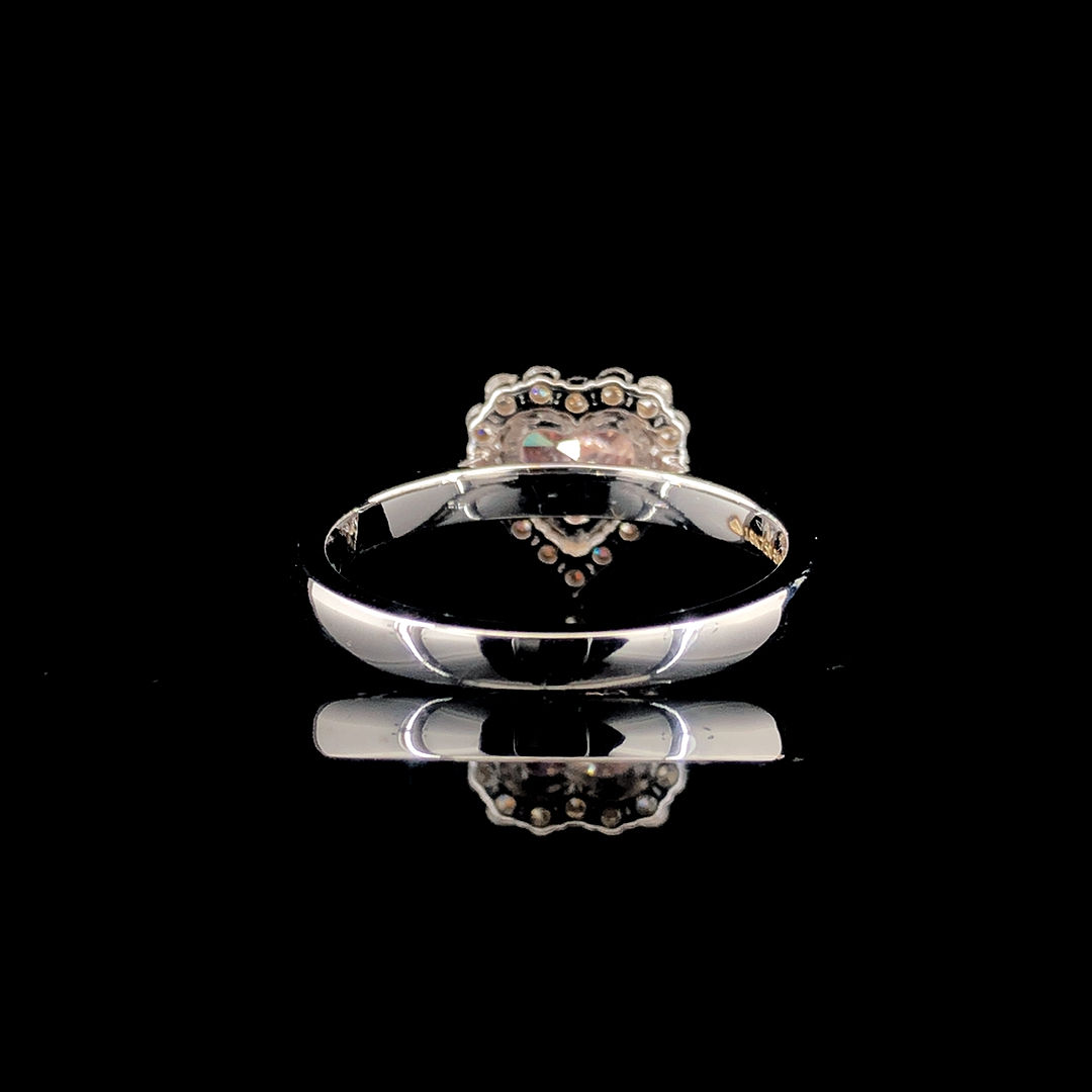 Exquisite 18Kt Gold Ring with 1.30ct Lab-Grown Pink Heart Diamond by SK Diam