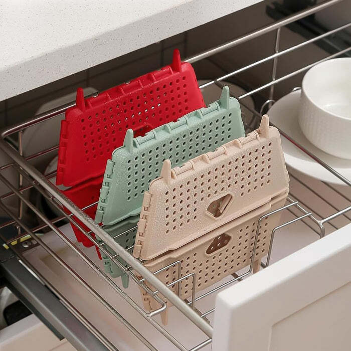 Collapsible Storage Basket Box - Plastic, 20x20x2 Cm | Multicolor, Ventilated Design, Foldable For Easy Storage, Versatile Use In Home And Office