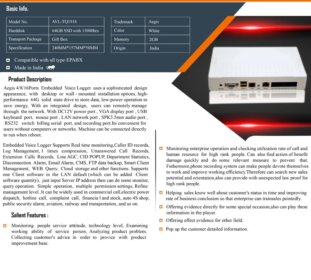 Connect TQ-04 Standalone Voice Logger