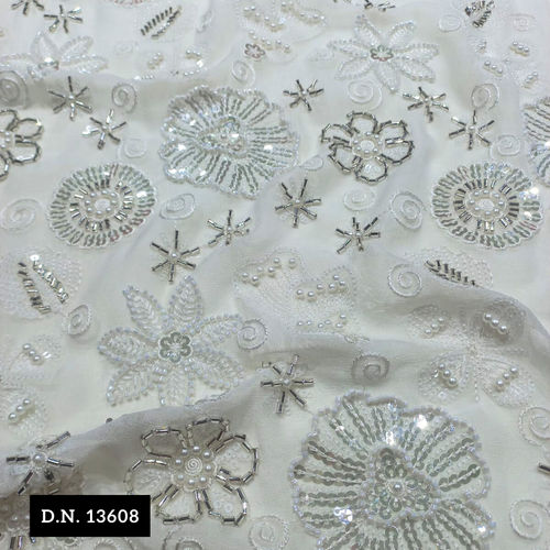 Embroidered beads with Sequins fabric for your Bridal Dress