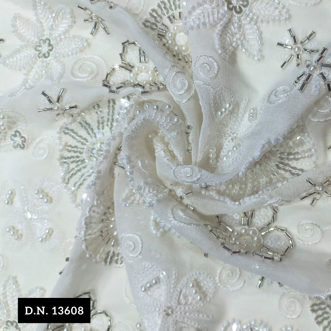 Embroidered Beads With Sequins Fabric For Your Bridal Dress