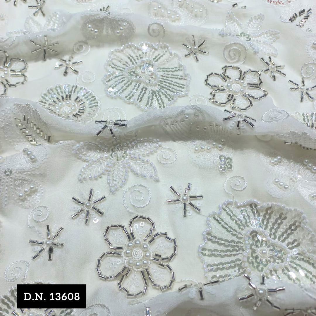 Embroidered Beads With Sequins Fabric For Your Bridal Dress