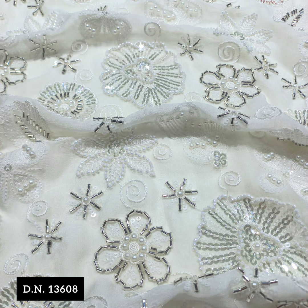 Embroidered beads with Sequins fabric for your Bridal Dress