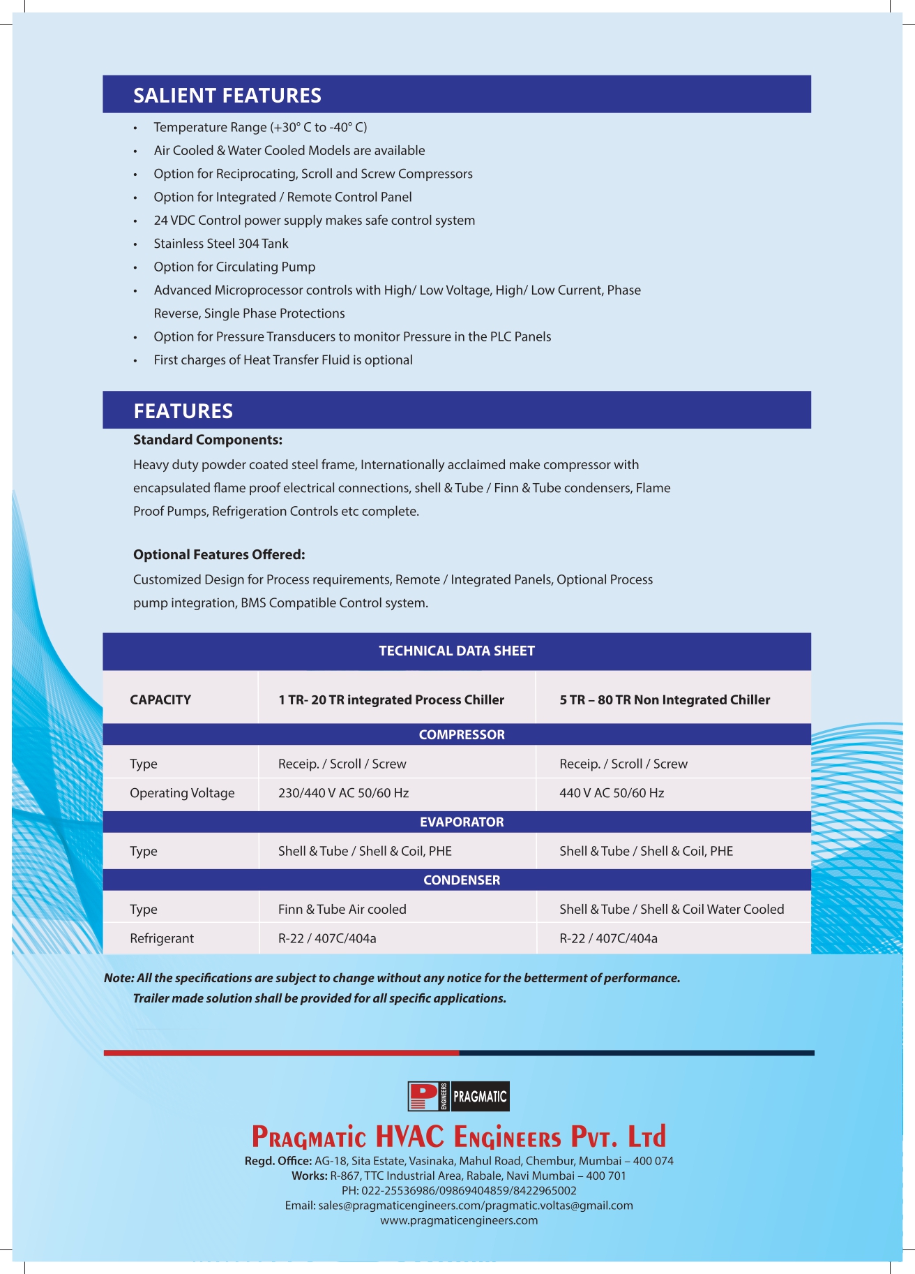 Flame And Explosion Proof Chillers - Air Flow Capacity: As Per Tonnage Cubic Foot (Ft3)