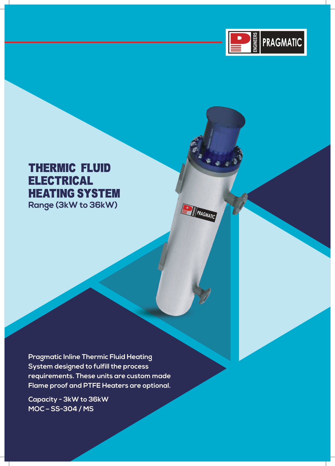 Thermic Fluid Electrical Heating System - Color: White And Blue