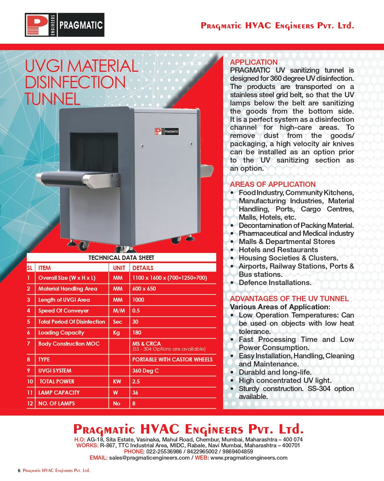 UVGI Material Disinfection Tunnel