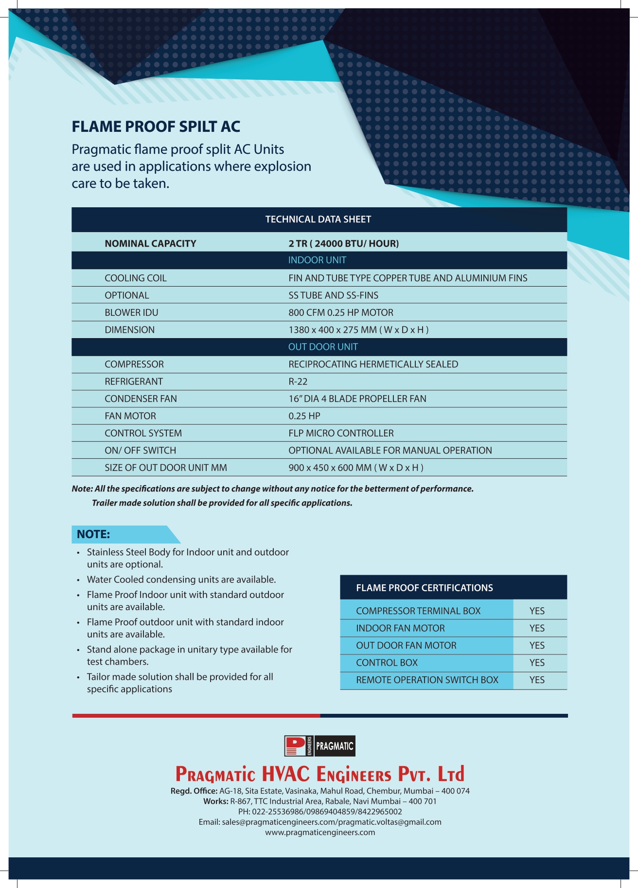 Flame Proof Split Ac - Color: White
