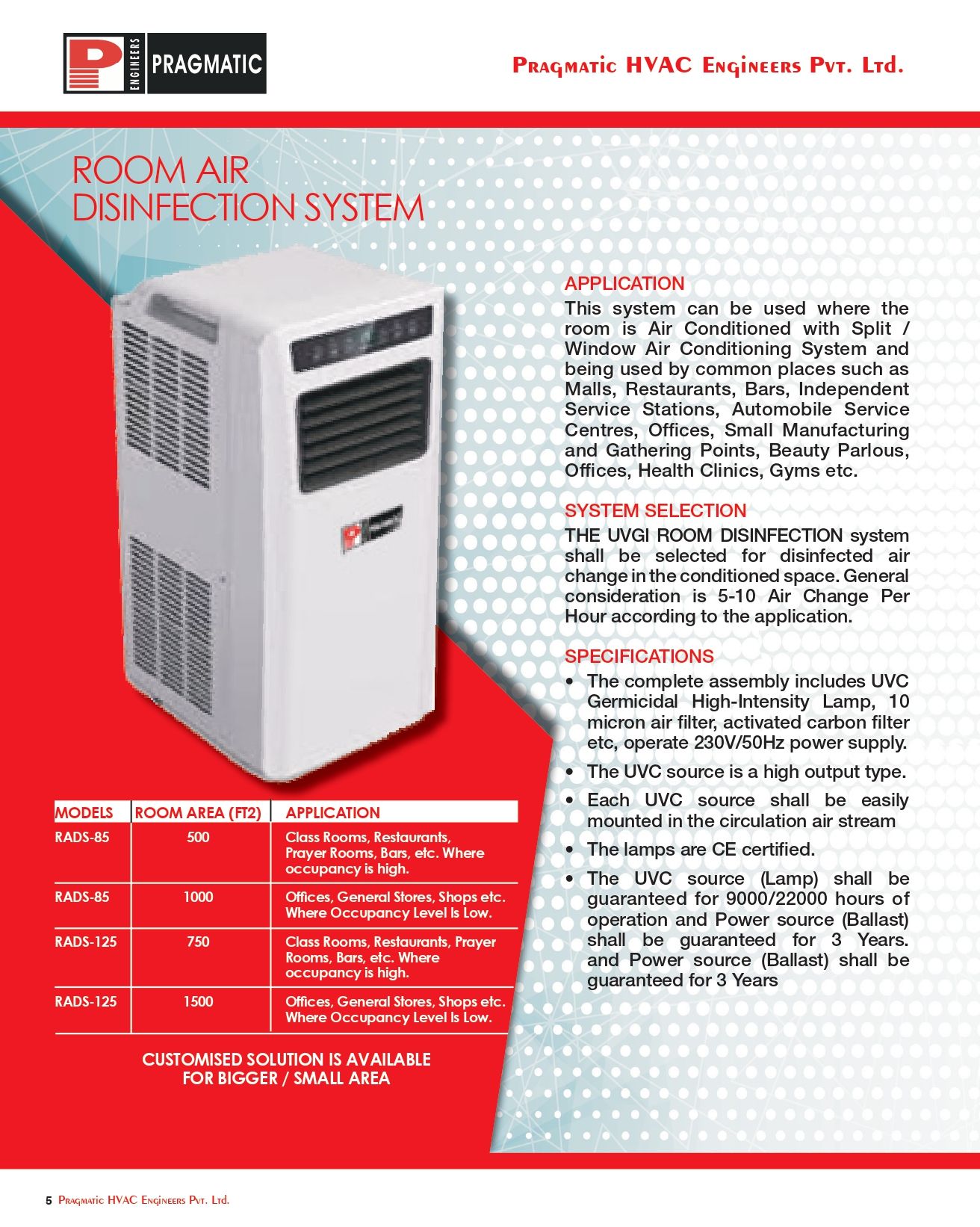 Room Air Disinfection System