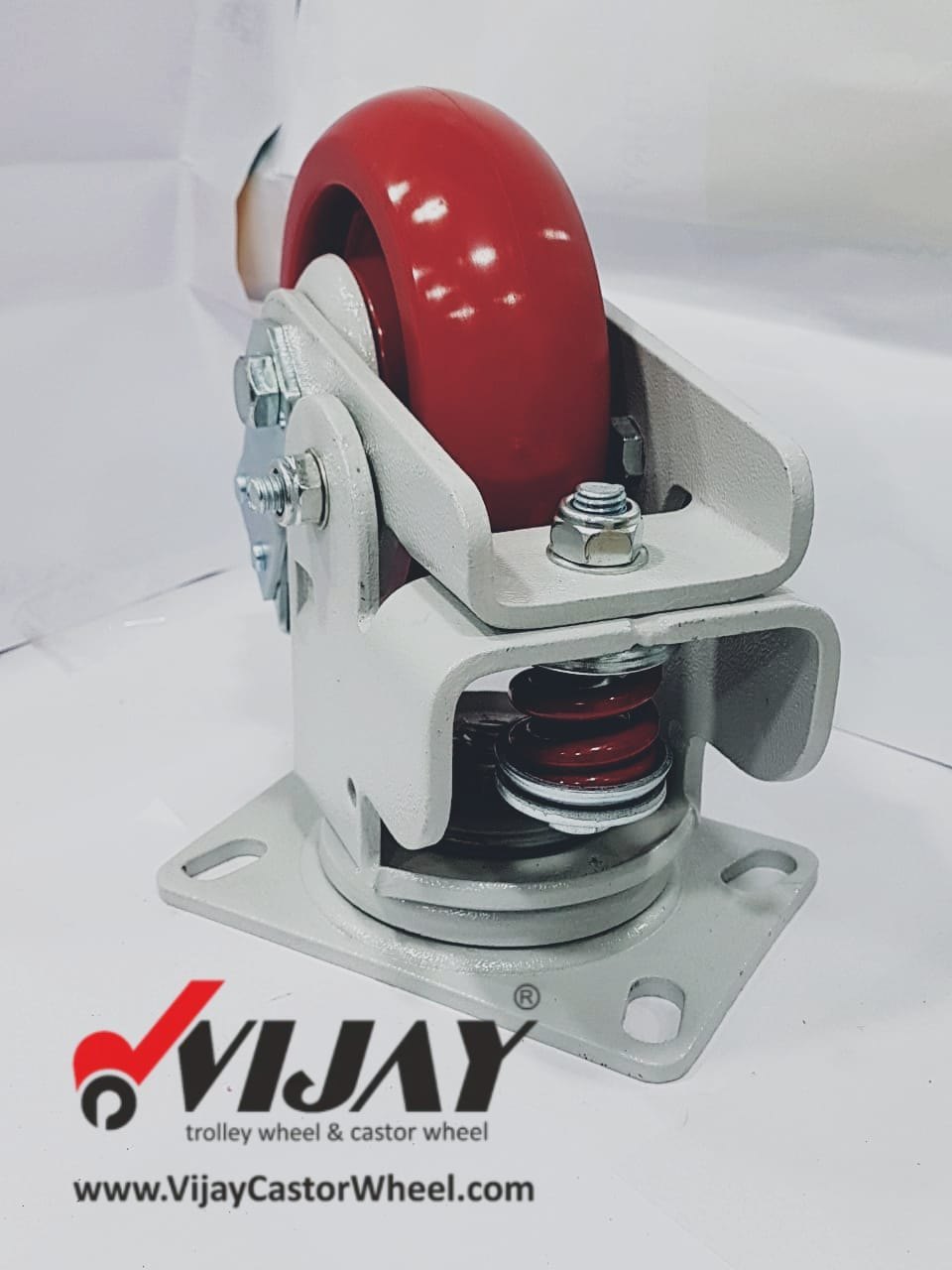 Red Shock Absorbing Castor Wheel