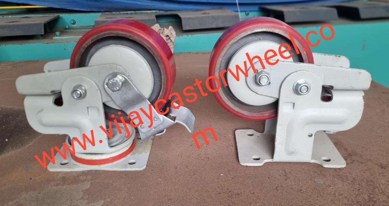 Red Shock Absorbing Castor Wheel