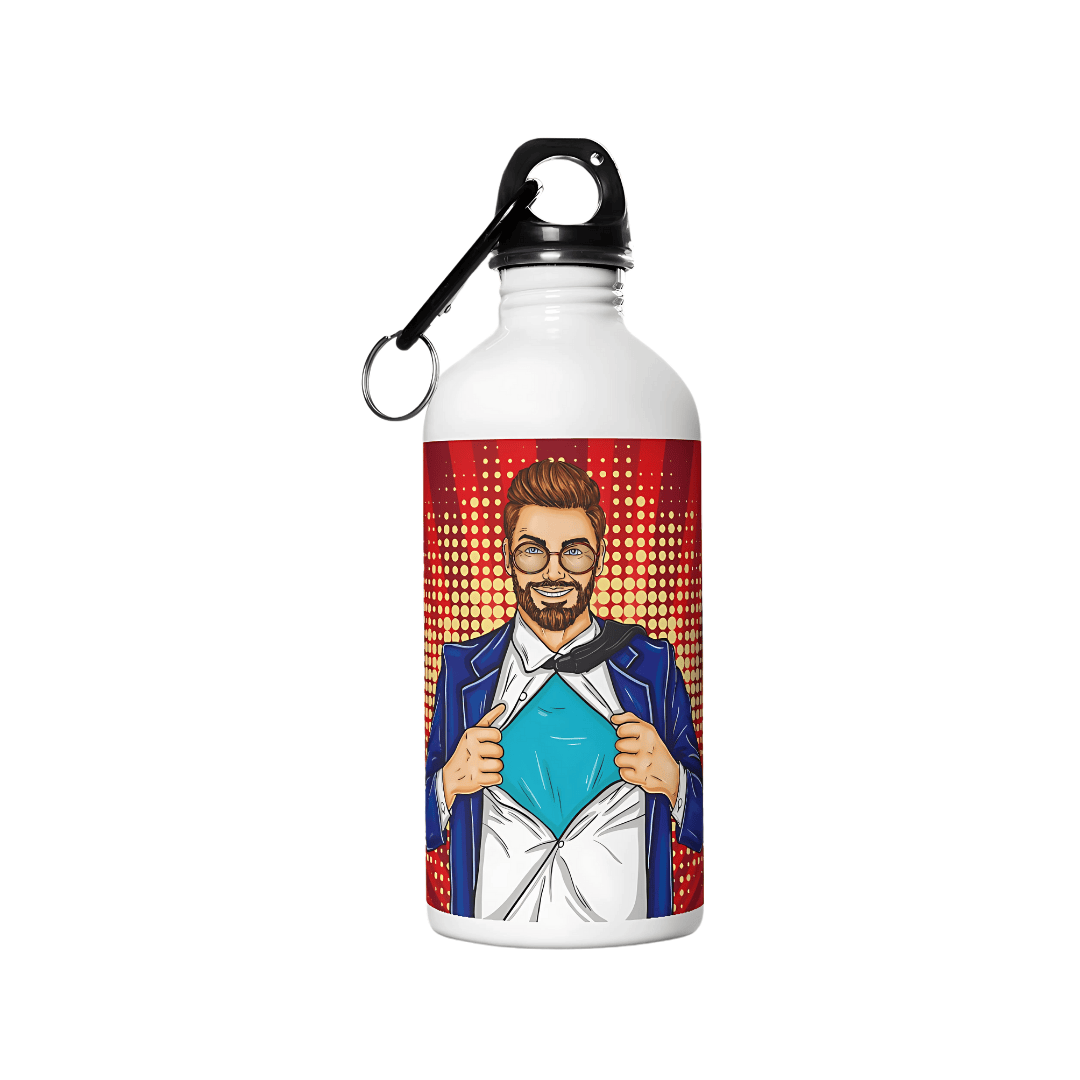 Sipper Bottle 650ml - Stainless Steel, 25 Cm Height X 7 Cm Diameter | Double-wall Insulation, Leak-proof Sipper Cap, Customizable Designs
