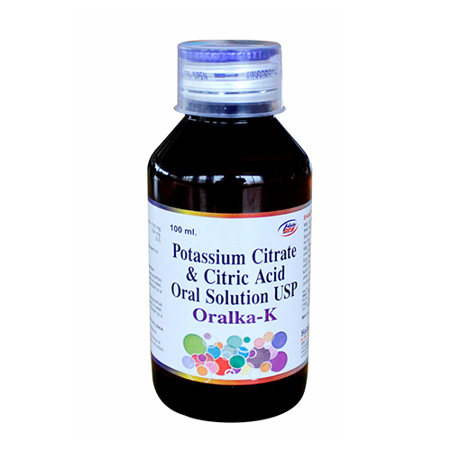 100 मिलीलीटर पोटैशियम साइट्रेट और साइट्रिक एसिड मौखिक समाधान यूएसपी