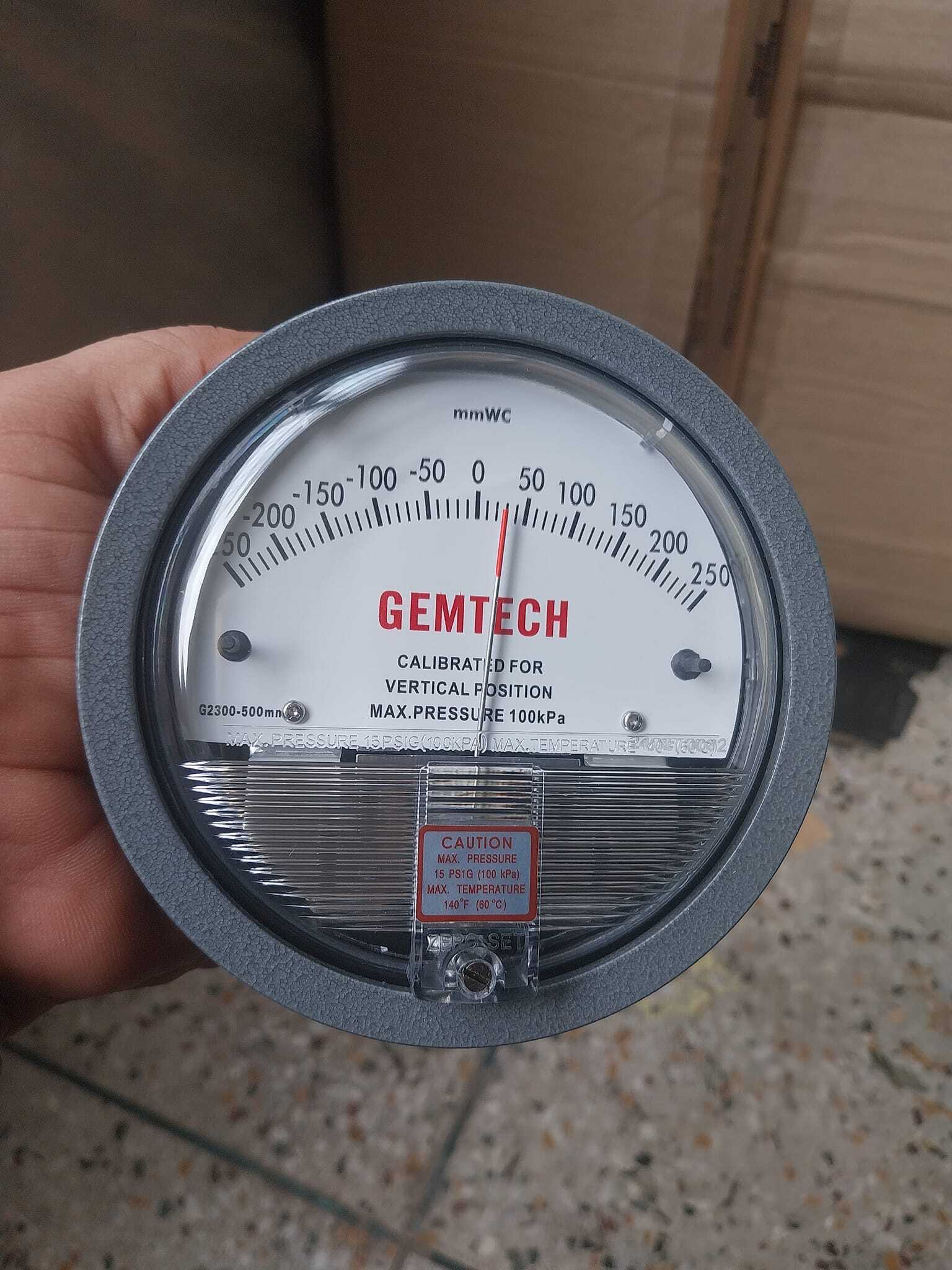 Manometer Differential Pressure Gauge 250-0-250 Mm Wc