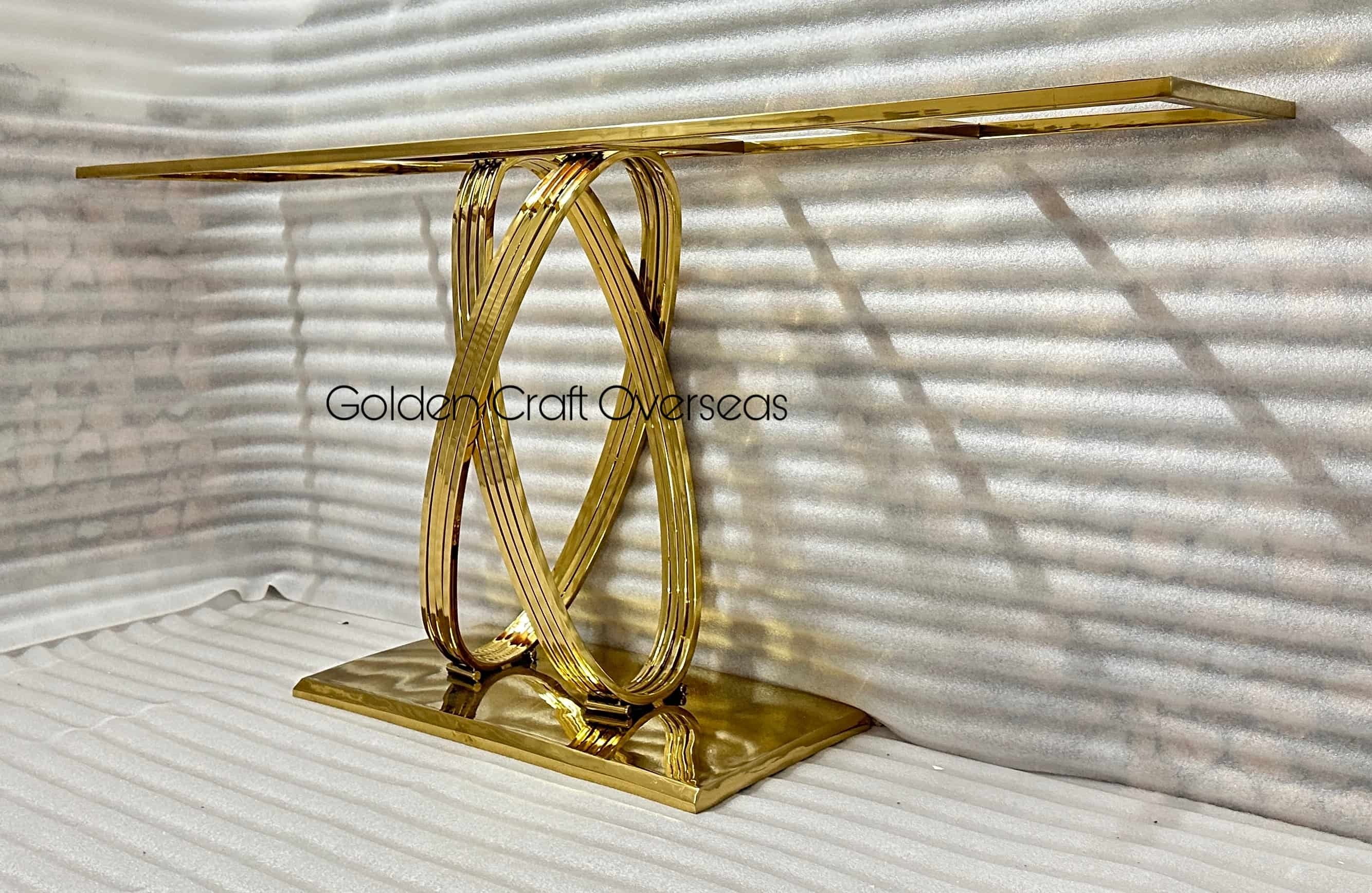 Modern Console Table - Stainless Steel, 48x12x36 Inch, Gold Finish | No Assembly Required, Elegant Design For Living Room Display