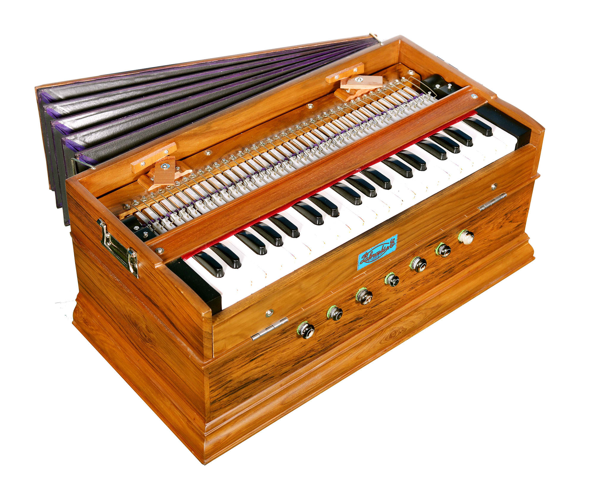 3,5 Octave regular harmonium with 2 sets of reeds.