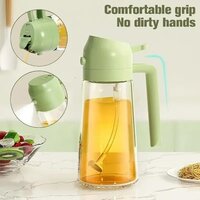 Mitsico Glass Oil Bottle with Mist Spray Oil Spray Bottle, 2-in-1 Oil Dispenser and Vinegar Sprayer