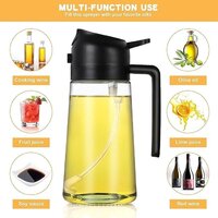 Mitsico Glass Oil Bottle with Mist Spray Oil Spray Bottle, 2-in-1 Oil Dispenser and Vinegar Sprayer