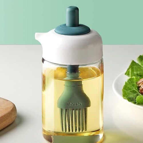 Mitsico Oil Dispenser Bottle With Silicone Oil Brush For Glass Food Brush For Ghee, Butter, Oil