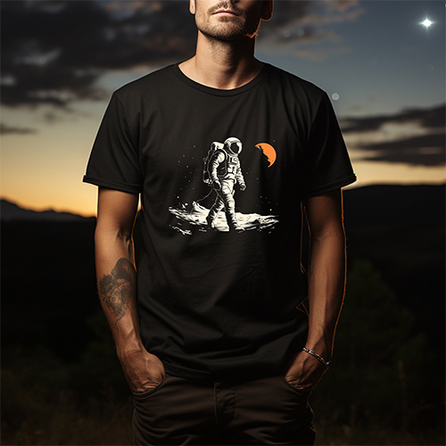 Mens Astronaut Printed T Shirt