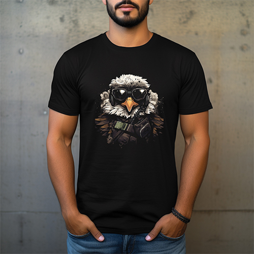 Mens Smart Eagle  Printed T-Shirt