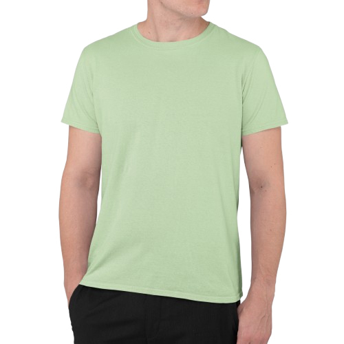 Mens Kiwi Green Color  Mockup T-Shirt - Fabric Type: Cotton