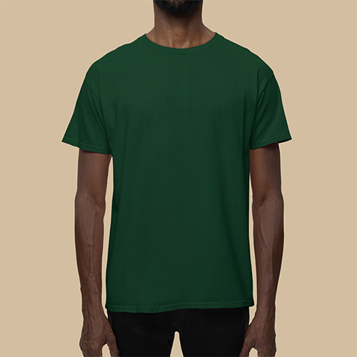 Bottle Green Color Mockup T-Shirt