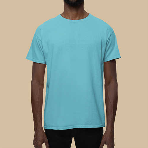 Cyan Color Mockup T-Shirt