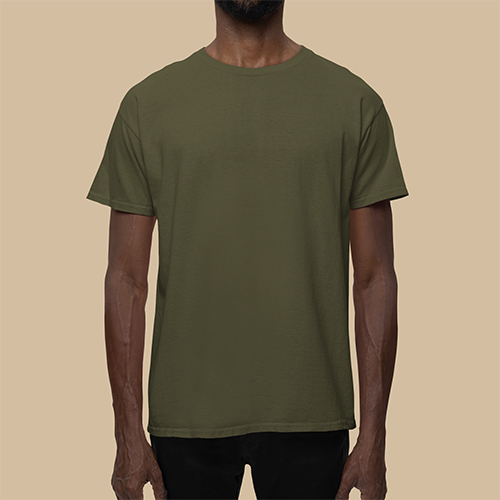 Olive Green Color Mockup T-Shirt