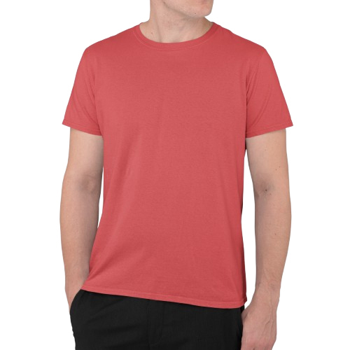 Mens Red Color Mockup T-Shirt