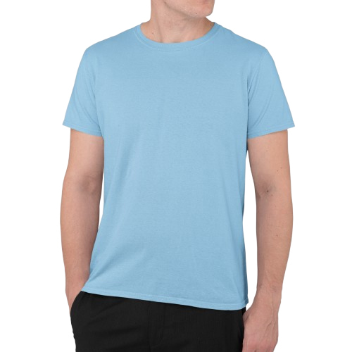 Mens Ocean Blue Color Mockup T-Shirt