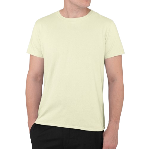 Mens Pale Yellow Color Mockup T-Shirt