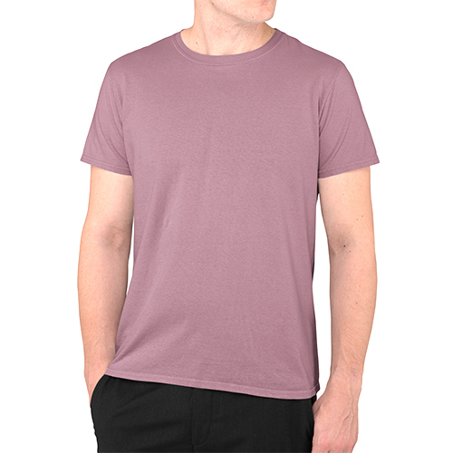 Mens Mauve Plain Color Mockup T-Shirt