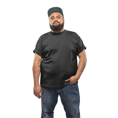 Black Color Plus Size Mockup T-Shirt