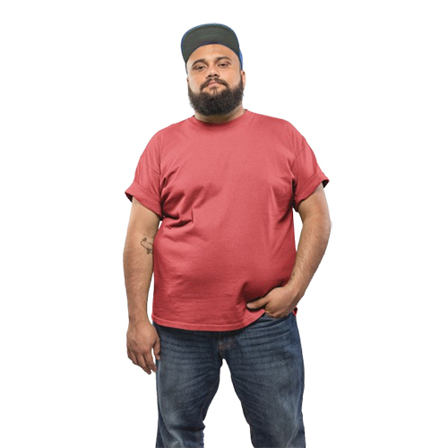 Red Color Plus Size Mockup T-Shirt