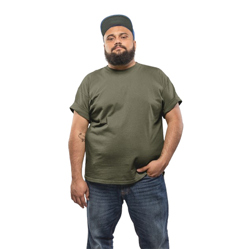 Olive Green Color Plus Size Mockup T-Shirt