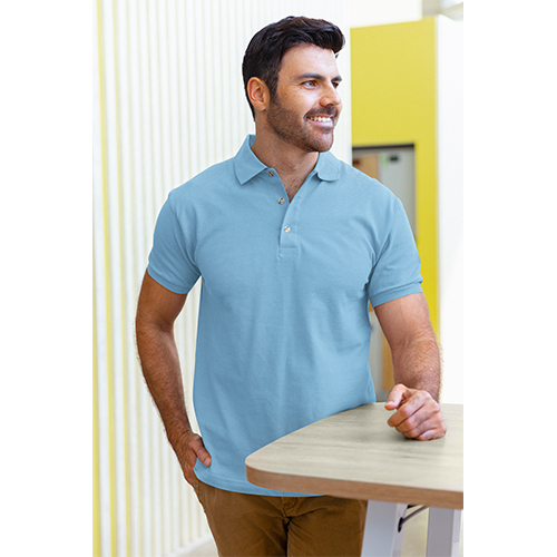 Ocean Blue Color Polo Mockup T-Shirt