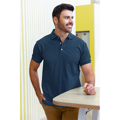 Dark Navy Blue Color Polo Mockup T-Shirt