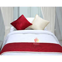 Hotel Bed Runners - 100% Cotton, Double Size | Colors: Purple, Green, Blue, Pattern: Plain Dyed, Shrinkage: No