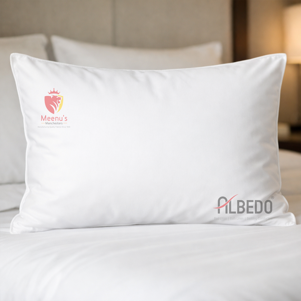 230 Tc White Hotel Pillow Cover - 100% Cotton, 18x28 Inches, Plain Striped Design | Quick Dry, No Shrinkage, Easy Wash In 10 Minutes