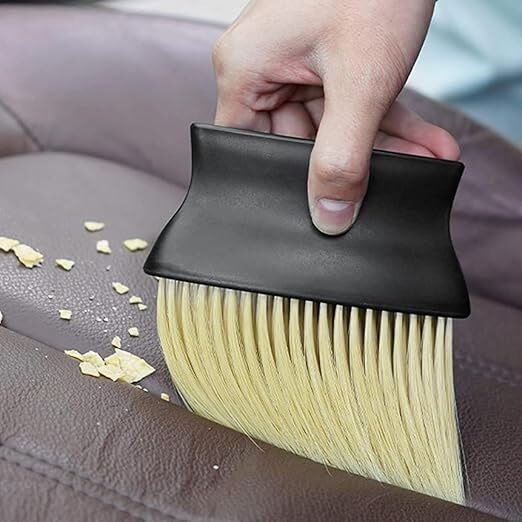 Mitsico Multipurpose Car Interior Ac Vent Dashboard Dust Dirt Cleaner Cleaning Brush - Plastic Free Size Multicolor | Long & Flexible Washable Bristles For Effective Dust Removal