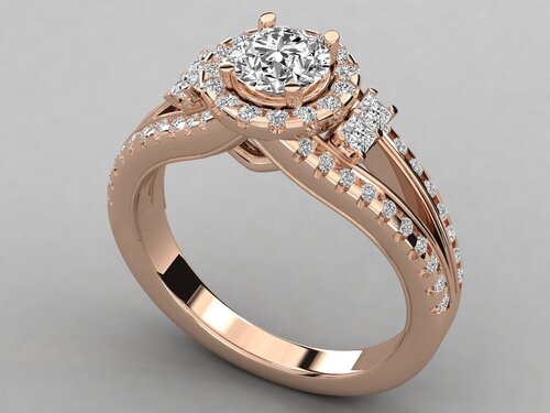 Exquisite 18Kt Diamonds Gold Ring with CVD