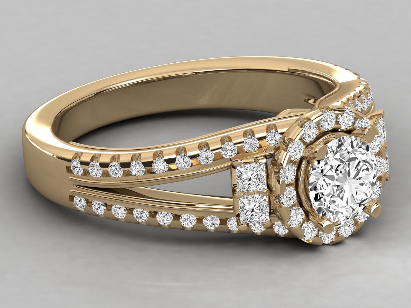 Exquisite 18Kt Gold Ring with CVD Diamonds by SK Diam