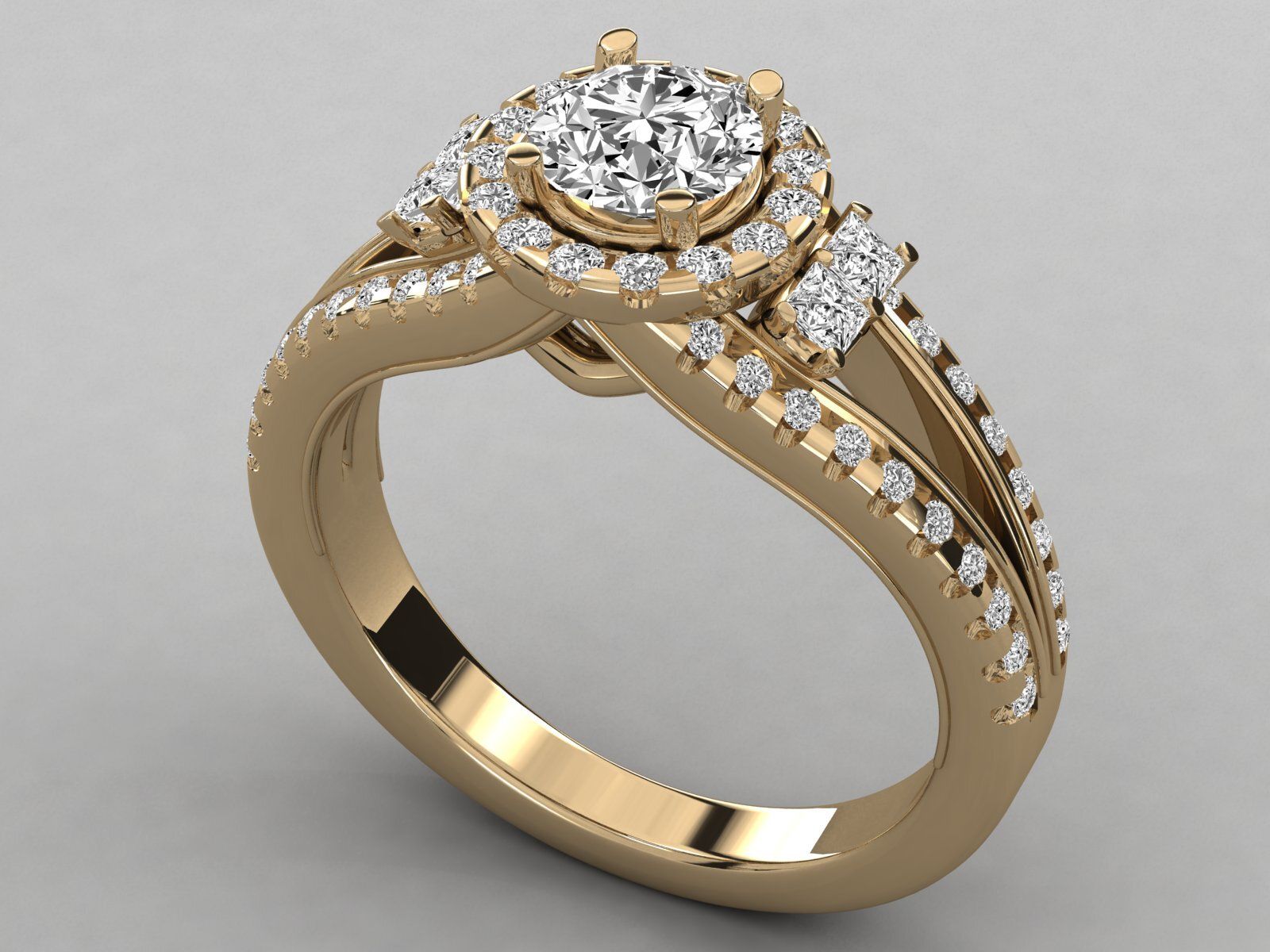 Exquisite 18Kt Gold Ring with CVD Diamonds by SK Diam