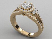 Exquisite 18Kt Gold Ring with CVD Diamonds by SK Diam