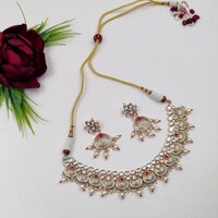 Antique Ladies Kundan Necklace Set