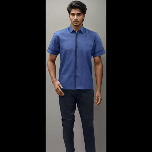 Support Staff Dress Blue With Black