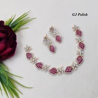 New Terndy Strawberry Style American Diamond Necklace