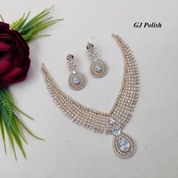 Shimmering Beautiful American Diamond Necklace Set